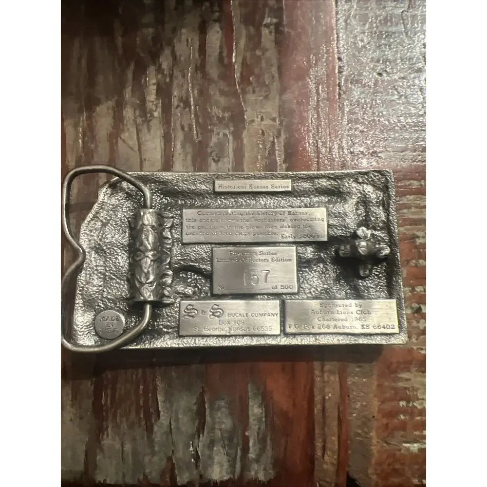 VTG Limited Edition Belt Buckle Historical Kansas Series 1983 # 157/500
